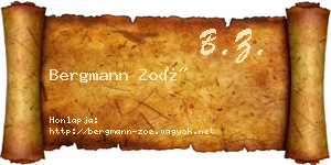 Bergmann Zoé névjegykártya
